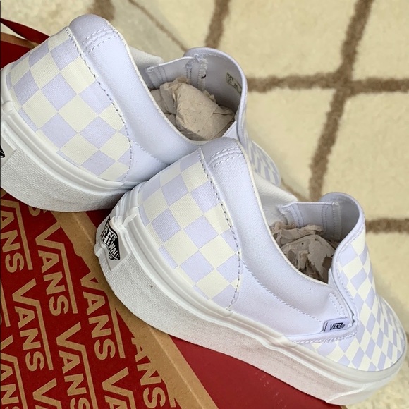 VANS CLASSIC SLIP ON CHECKERBOARD TRUE WHITE MENS - Picture 8 of 16